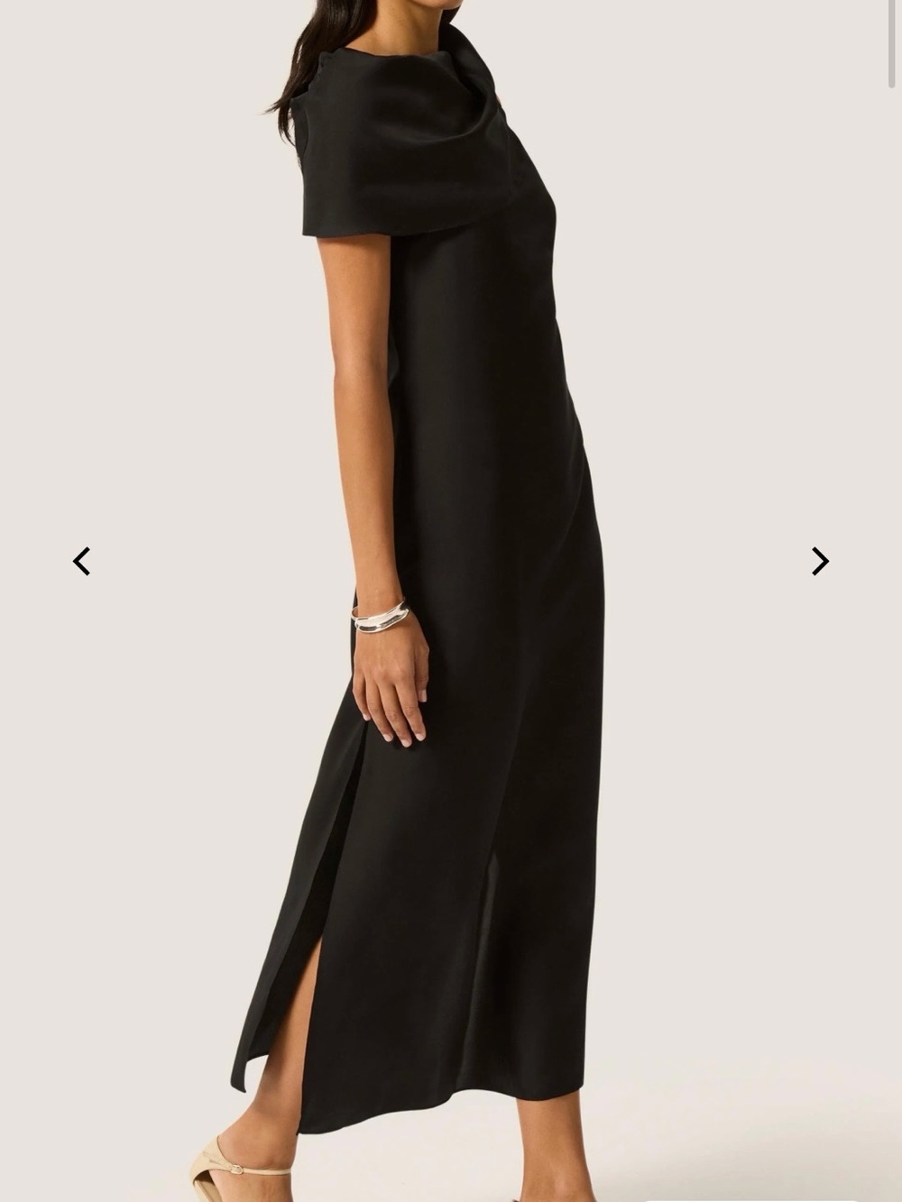 Argent Funnel Neck Dress in Silk Twill black new tags won’t leave up long med! - Picture 5 of 8